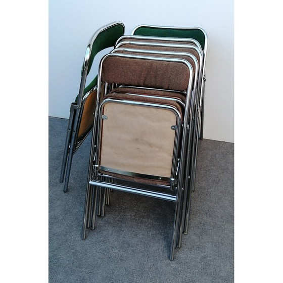 Image 1 of Set of 6 vintage Erce folding chairs in chrome metal, 1980