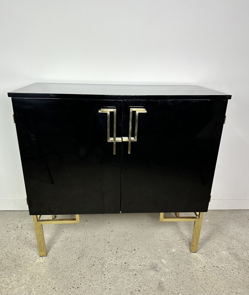 Guy Lefevre Black Lacquer Cabinet 1970