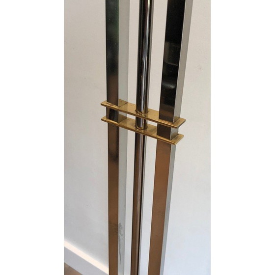 Image 1 of Vintage floor lamp with gunmetal and brass patina, 1970