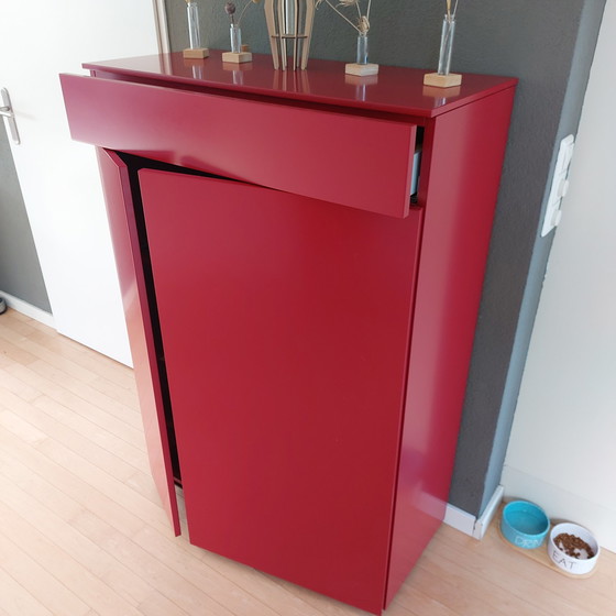 Image 1 of Karat shelf cabinet FM090 matte lacquer ruby floating