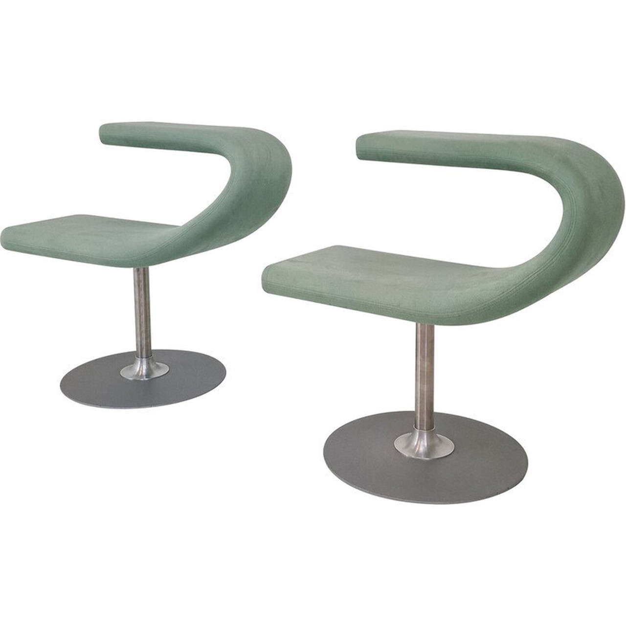 Pair of vintage Bla station Innovation C swivel armchairs by