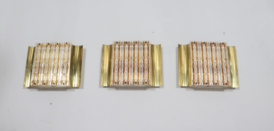 Image 1 of Hollywood Regency wall lamps/wall lights, Murano glass, 1970s, Germany