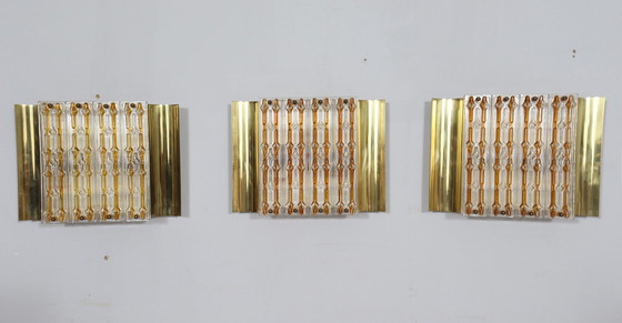 Image 1 of Hollywood Regency wall lamps/wall lights, Murano glass, 1970s, Germany