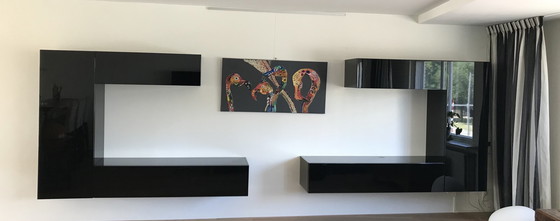 Image 1 of Pescarollo Italian design high gloss lacquer wall unit