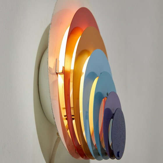 Image 1 of Vintage "Påfugl" metal wall lamp by Bent Karlby for Lyfa, 1970