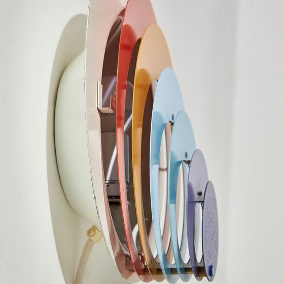 Image 1 of Vintage "Påfugl" metal wall lamp by Bent Karlby for Lyfa, 1970