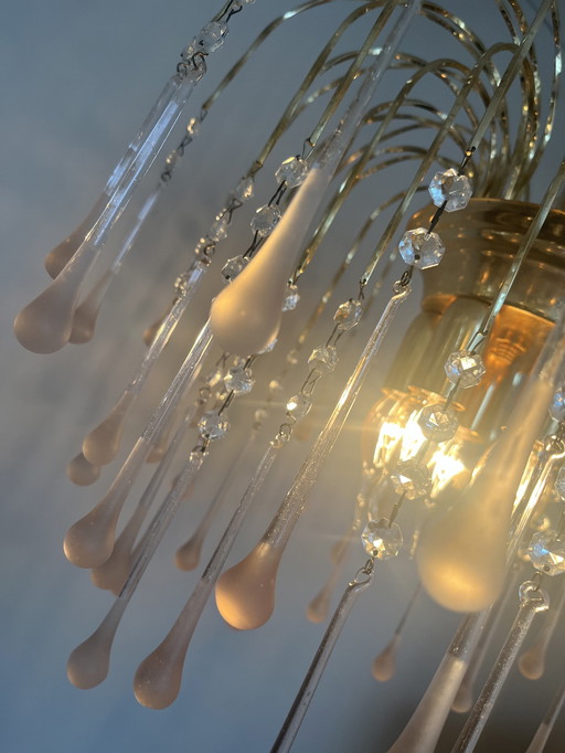 Xxl Teardrop Chandelier Pendant Lamp Vintage Pink Pearls