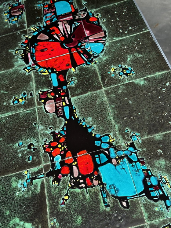 Image 1 of Table basse des années 60 motif brutaliste