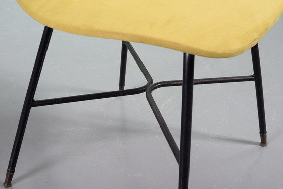 Image 1 of Elegant minimalist Italian Midcentury Yellow side chair in the style of Augusto Bozzi. Italy, 1950s.