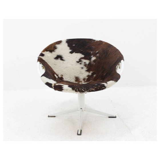 Image 1 of Vintage Cowhdie Leather Circle armchair by Lusch Erzeugnis - 1960s