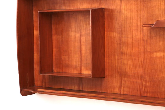 Image 1 of Italian Handmade Walnut Wall Cabinet 1960s.