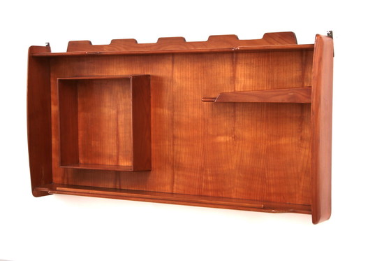 Image 1 of Italian Handmade Walnut Wall Cabinet 1960s.