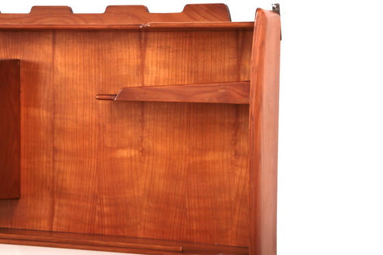 Image 1 of Italian Handmade Walnut Wall Cabinet 1960s.