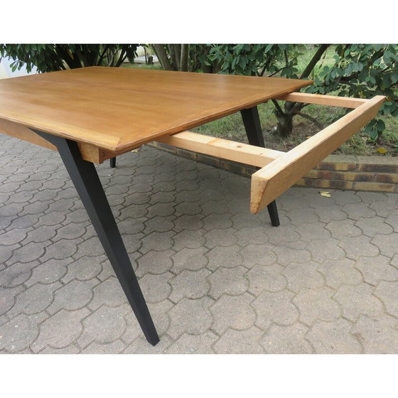 Image 1 of Tavolo vintage in legno di olmo con gambe a compasso, 1960