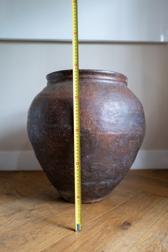 Image 1 of Japanese Earthen Vase From The Meiji Period (Kyoto)