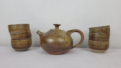 Stoneware Tea Service By Charles Gaudry, 1960S