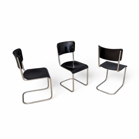 Image 1 of Set of 3 Early S 43 Cantilever Chairs by Mart Stam