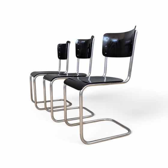 Image 1 of Set of 3 Early S 43 Cantilever Chairs by Mart Stam