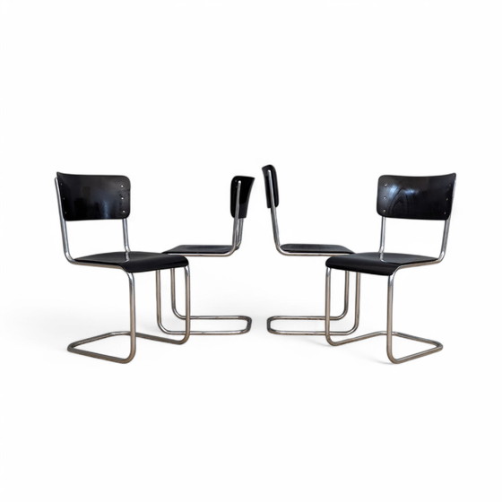Image 1 of Set of 3 Early S 43 Cantilever Chairs by Mart Stam