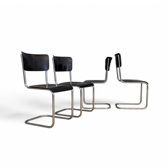 Image 1 of Set of 3 Early S 43 Cantilever Chairs by Mart Stam
