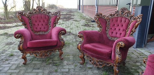 4x Baroque Armchairs