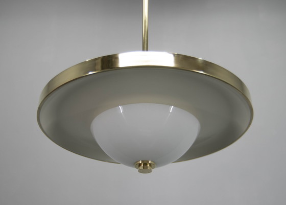 Image 1 of Bauhaus Brass Chandelier By Franta Anyz, 1930, Restored