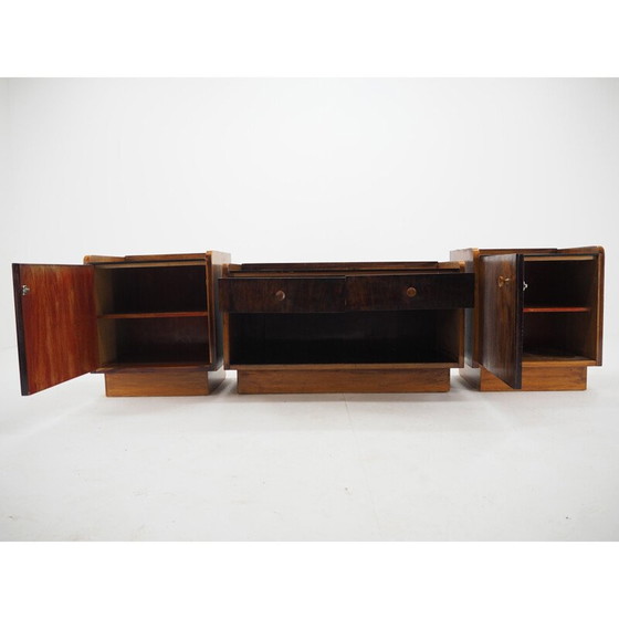 Image 1 of Set of 3 vintage opaque glass night stands, 1950
