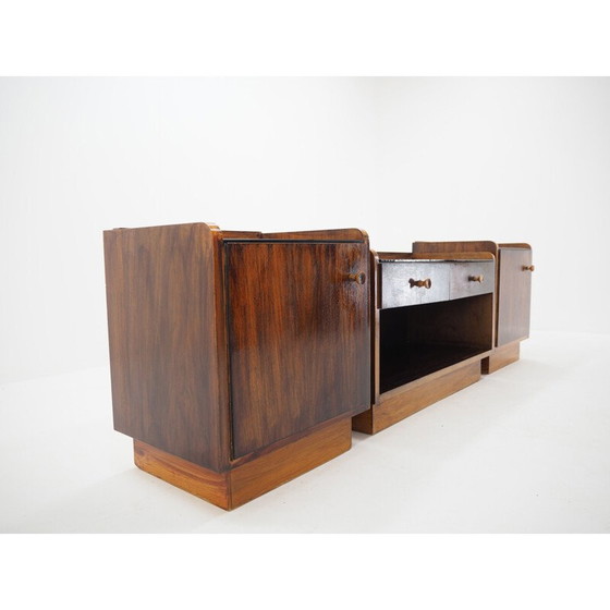 Image 1 of Set of 3 vintage opaque glass night stands, 1950