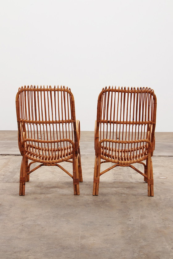 Image 1 of Fauteuils vintage en bambou italien, 1960