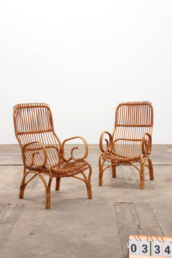 Image 1 of Fauteuils vintage en bambou italien, 1960