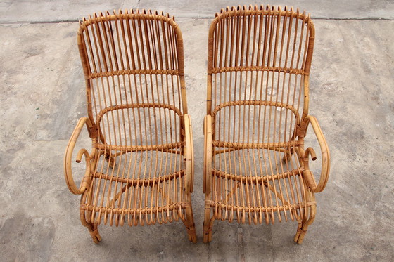 Image 1 of Fauteuils vintage en bambou italien, 1960