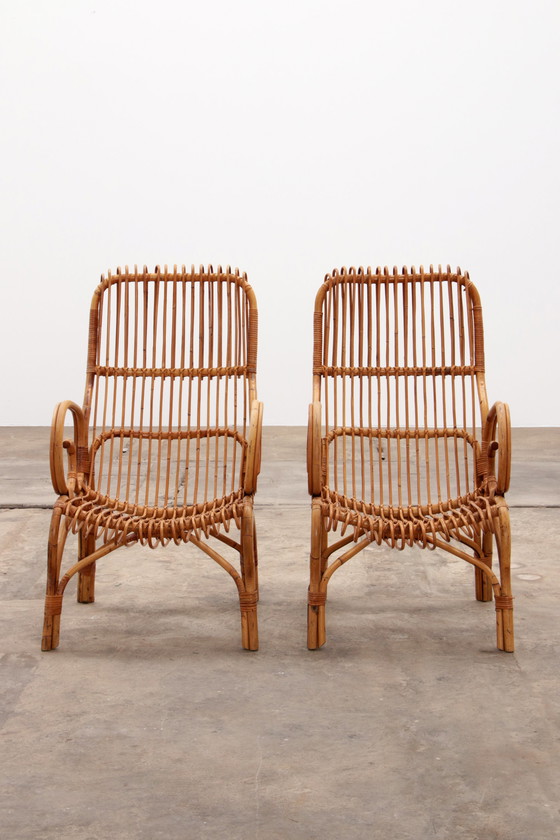 Image 1 of Fauteuils vintage en bambou italien, 1960