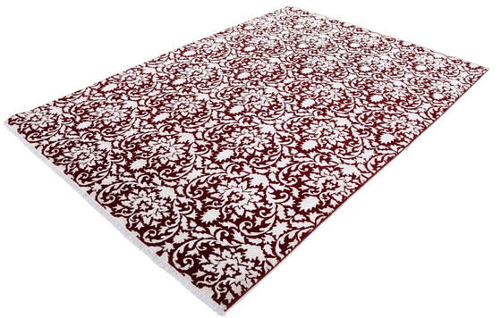 Image 1 of Alfombra Tabriz de lana y seda con diseño contemporáneo: magníficos detalles de seda