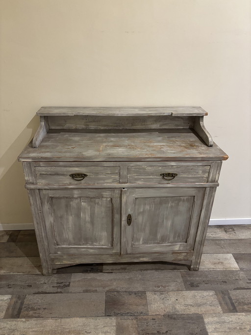 Brocante Cabinet With 2 Doors And 2 Sliders