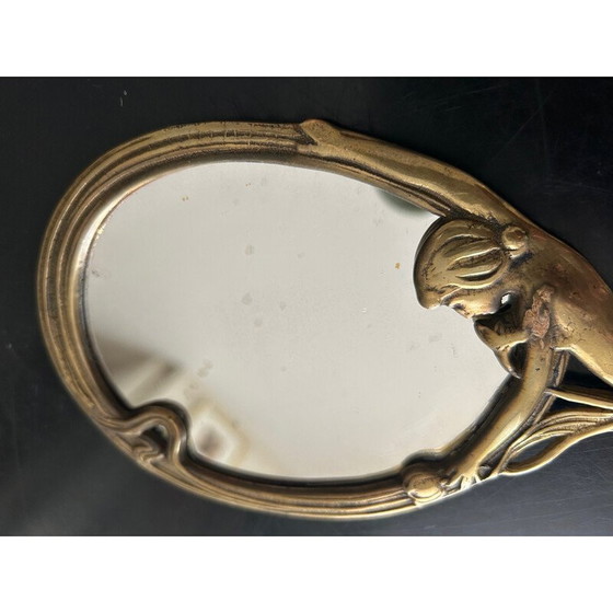 Image 1 of Vintage Art Nouveau mirror in brass