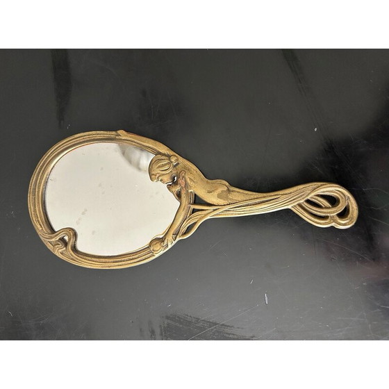 Image 1 of Vintage Art Nouveau mirror in brass