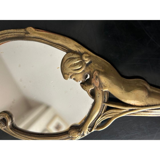 Image 1 of Vintage Art Nouveau mirror in brass