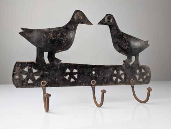 Image 1 of Wrought Iron Wall Coat Rack By Atelier Marolles, France 1950S