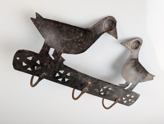 Image 1 of Wrought Iron Wall Coat Rack By Atelier Marolles, France 1950S