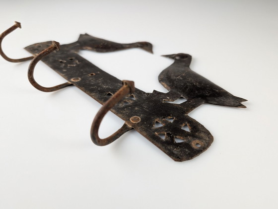 Image 1 of Wrought Iron Wall Coat Rack By Atelier Marolles, France 1950S