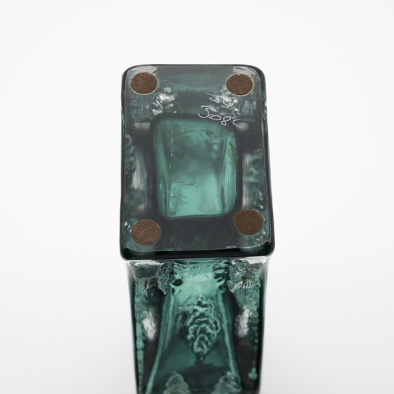 Image 1 of Brutalist Block Glass Vase Duo Kurt Wokan Ingrid Glas Eisglas Borckenglas Retro