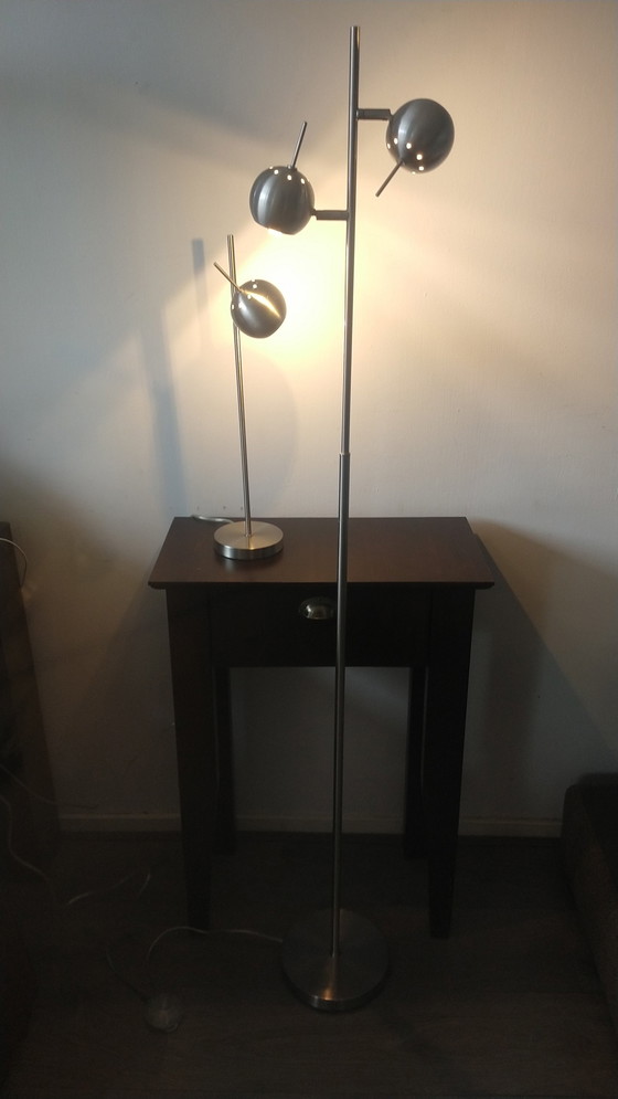 Image 1 of Retro Eyeball Floor Lamp And Table Lamp