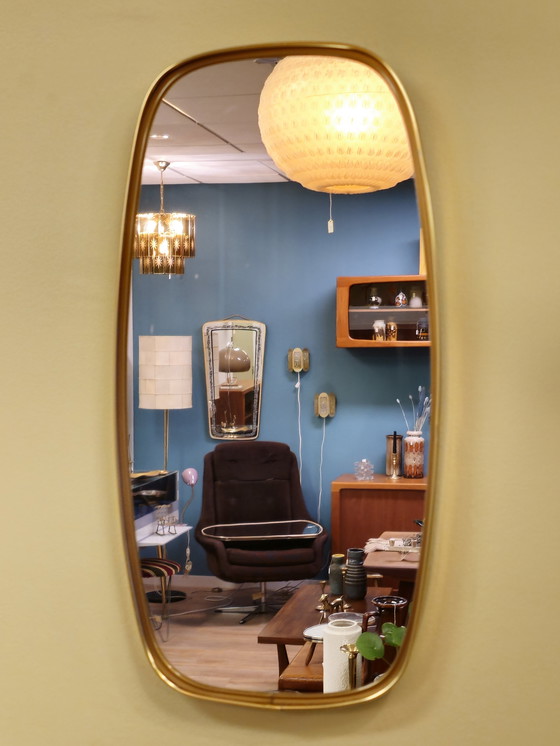 Image 1 of Vintage Wall Mirror Mirror Brass Gold