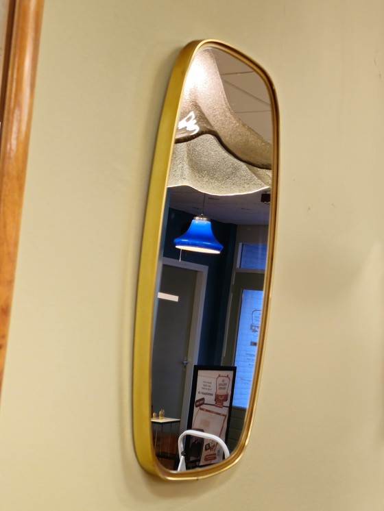 Image 1 of Vintage Wall Mirror Mirror Brass Gold