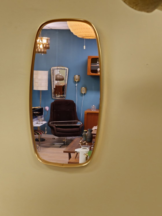 Image 1 of Vintage Wall Mirror Mirror Brass Gold