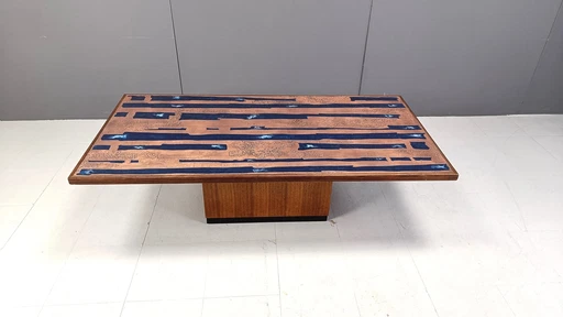 Modernist copper coffee table by Heinz Lilienthal, 1970s