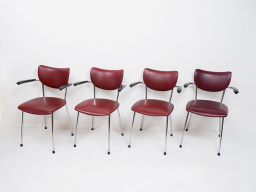 Set of 4 De Wit chairs, 1960s