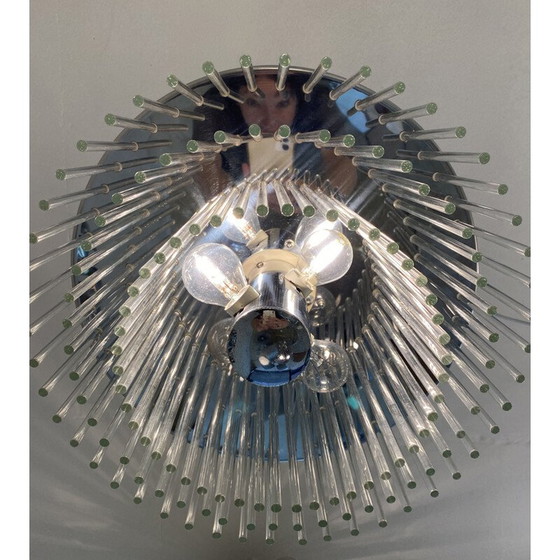 Image 1 of Lampadario vintage a forma di pioggia di Gaetano Sciolari, 1970