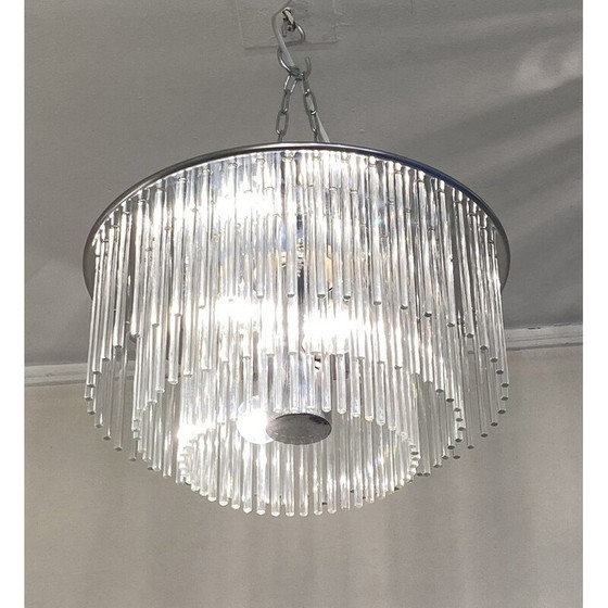 Image 1 of Lampadario vintage a forma di pioggia di Gaetano Sciolari, 1970