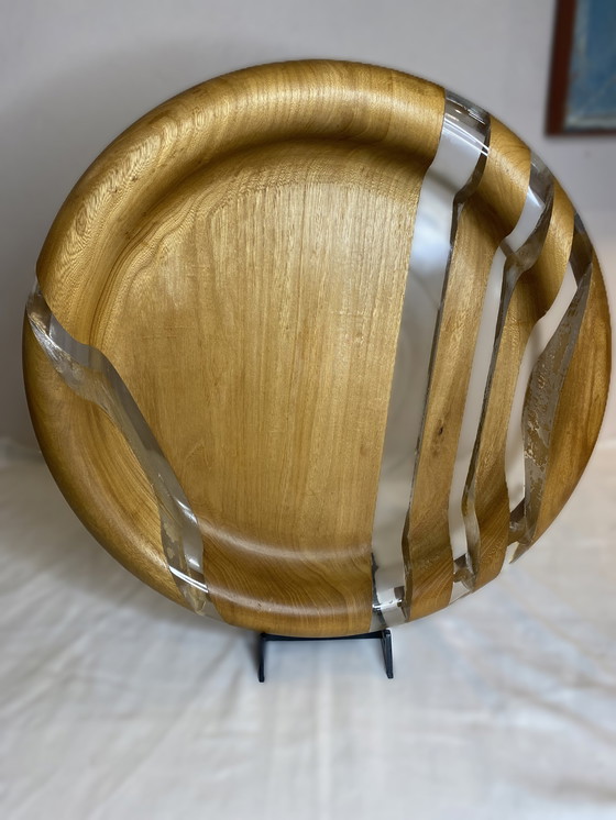 Image 1 of 2x Hardwood & Plexiglass bowls